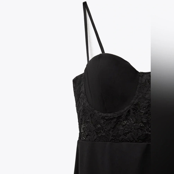 Zara LACE MINI DRESS SZ M - Picture 4 of 11